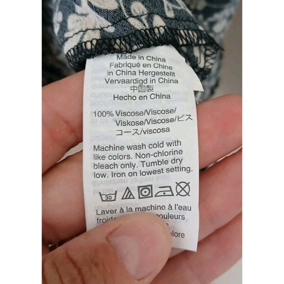 J. Crew Shirt Dress Tossed Bouquet Floral Print Black White Size Medium L/S Fall - Picture 6 of 9